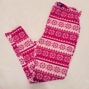 RED WHITE SNOWFLAKE Jolie and Joy by FCT lightweight stretch Leggings